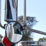 A truck side view mirror