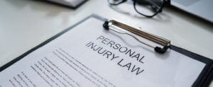 document that reads personal injury law